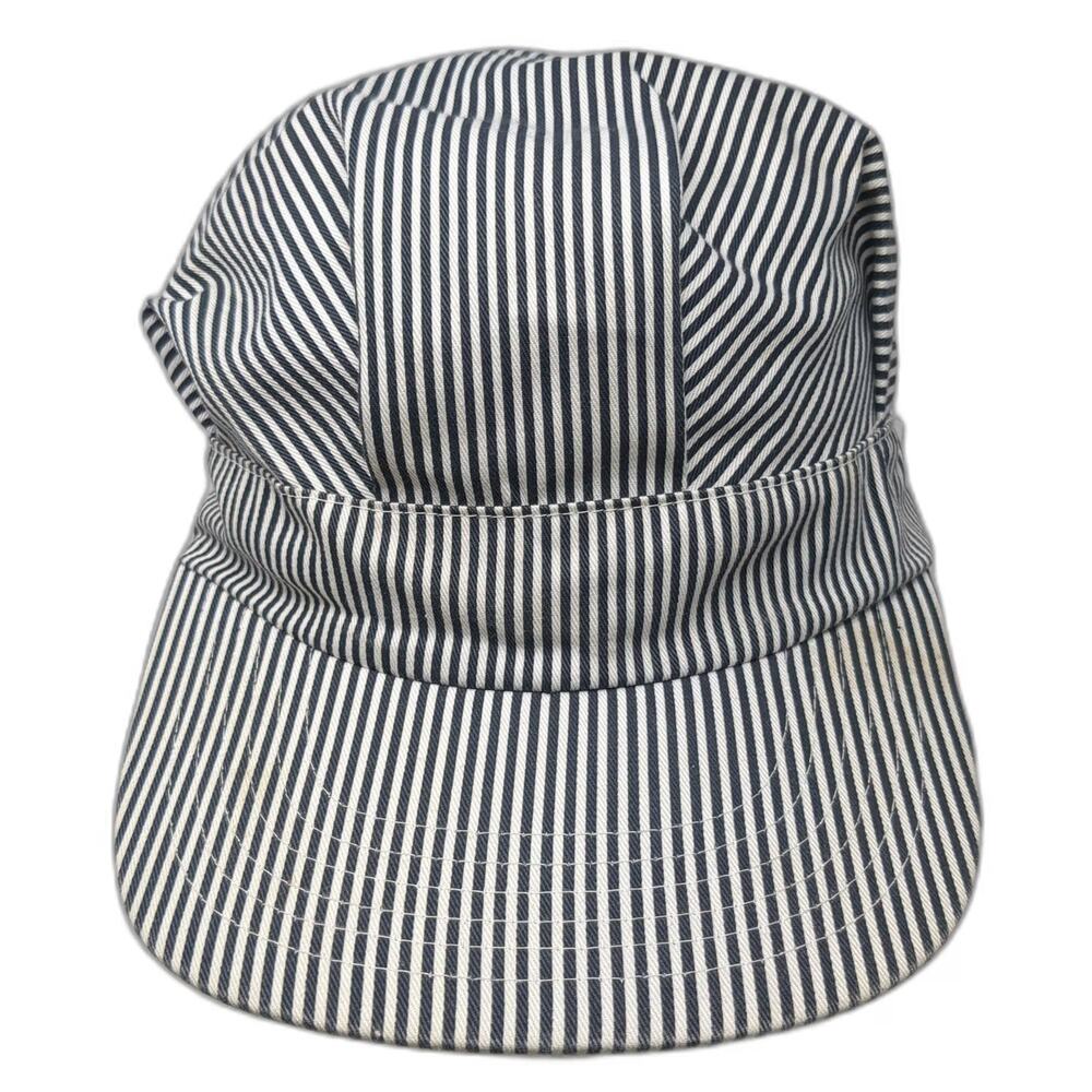 AJM International Snapback Blue One Size Hickory Stripe Railroad Engineer Hat